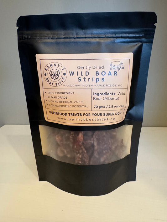 Wild Boar Strips, Gently Dried